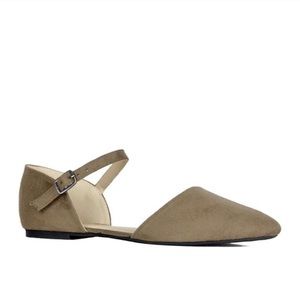 Refresh Faux Suede Ankle Strap Flats